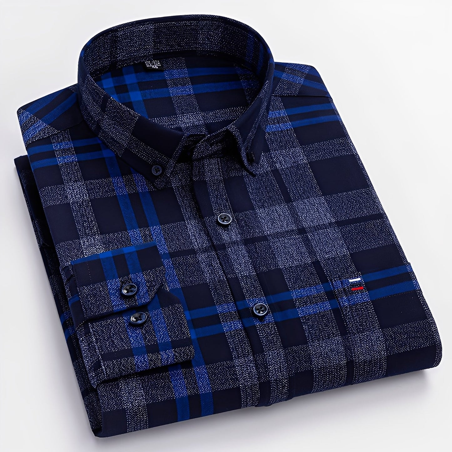 Nikolas - Chemise en coton à carreaux quotidienne pour hommes