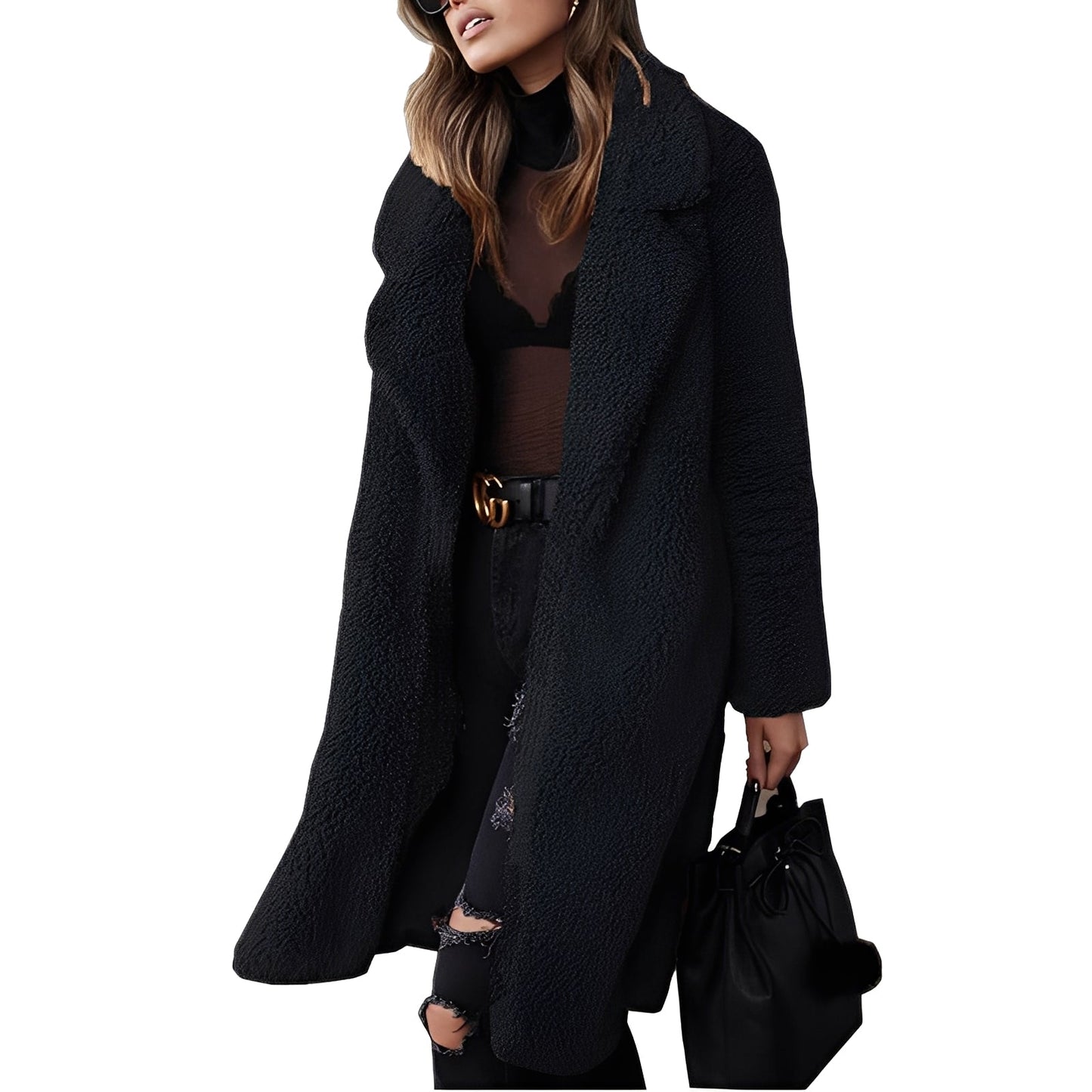 Katharine - Elegant wool fur coat for women