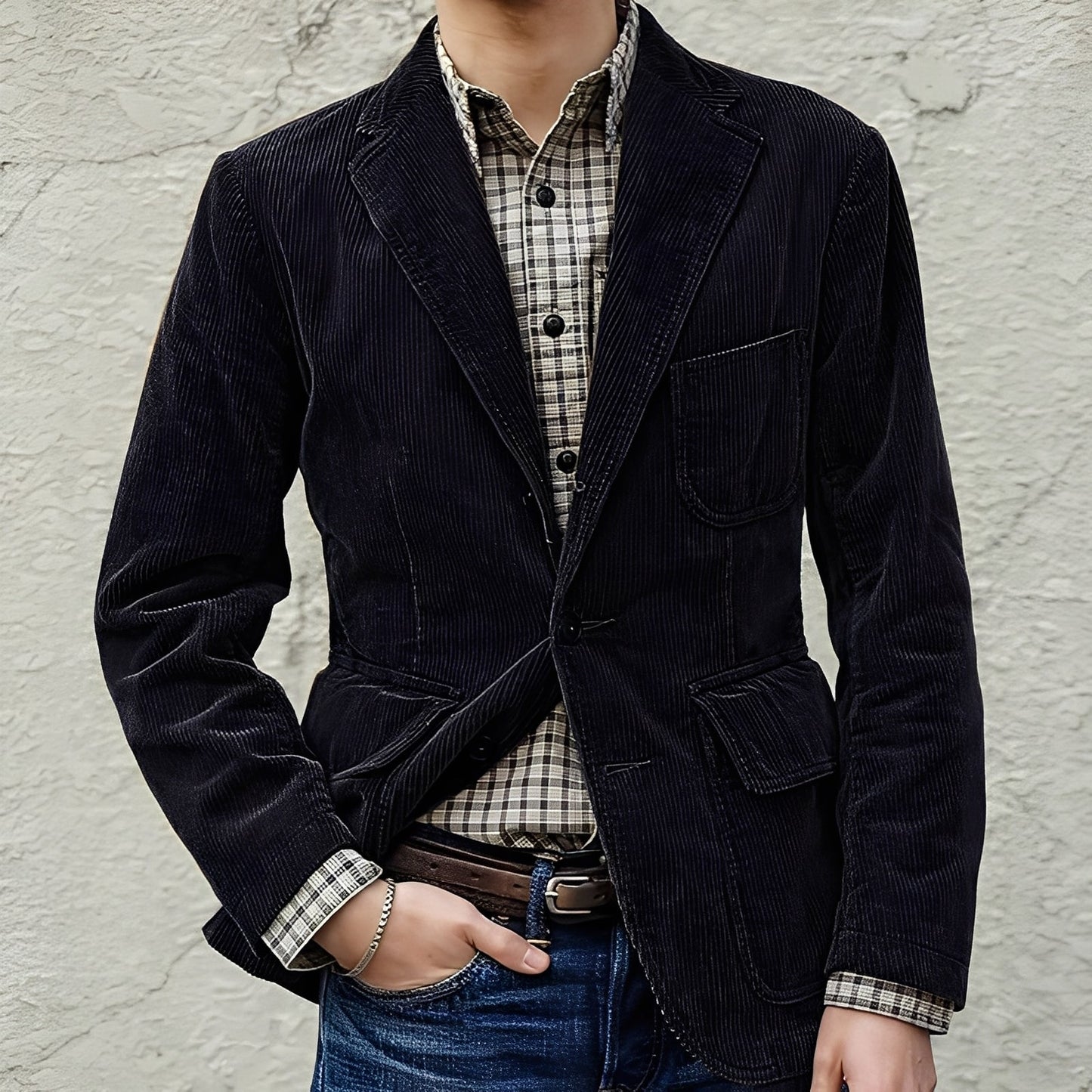 Dalton - Καθημερινή Μάλλινη Ζακέτα με Τσέπες για Άνδρες