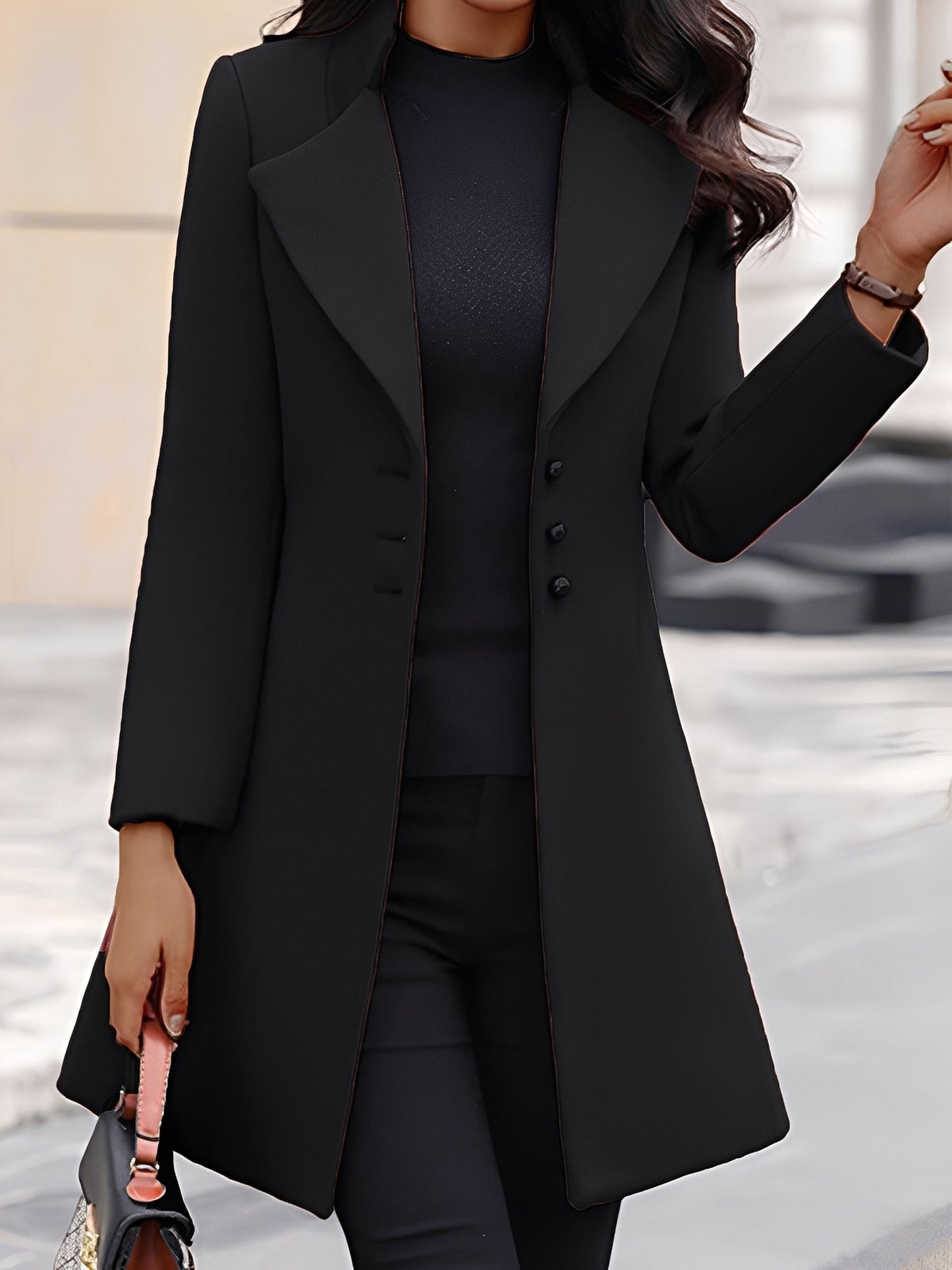 Aryana - Elegant, formal long wool coat for women