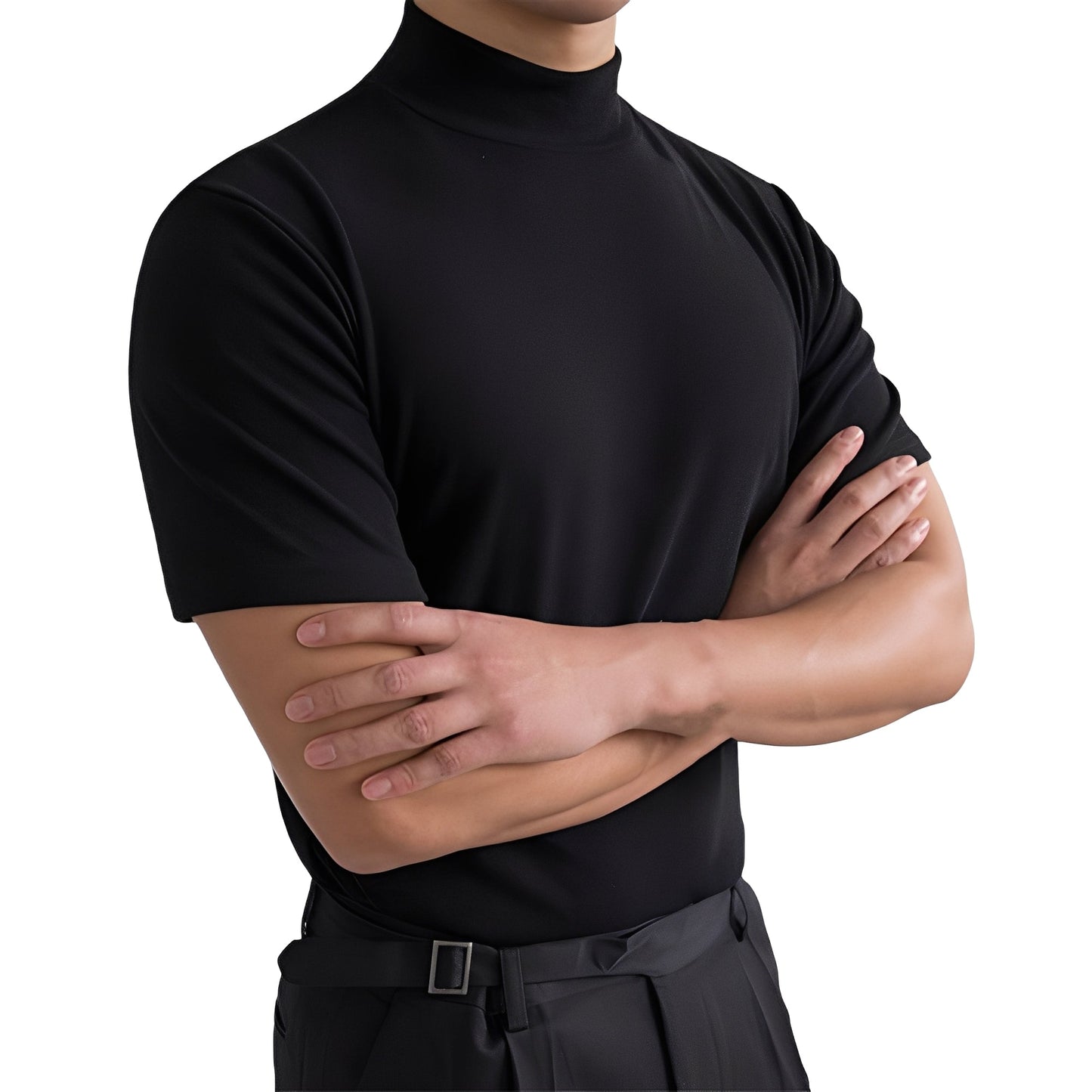 Terence - Chemise Slim-Fit quotidienne à col montant pour hommes