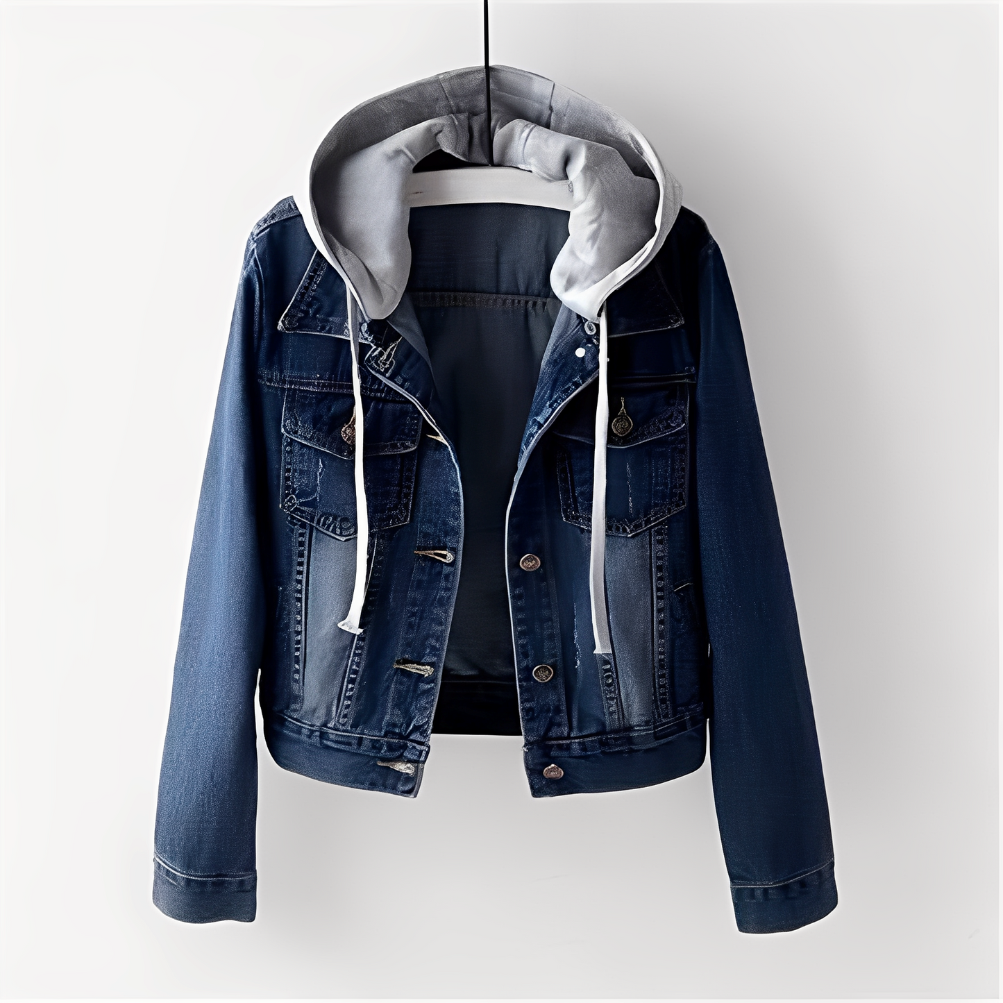 Karolyn - Stylish denim jacket with hood for women