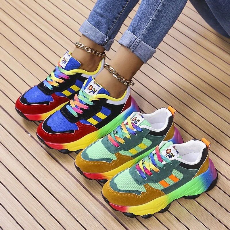 Jolie - Πολύχρωμα Sneakers με παχιά σόλα για γυναίκες