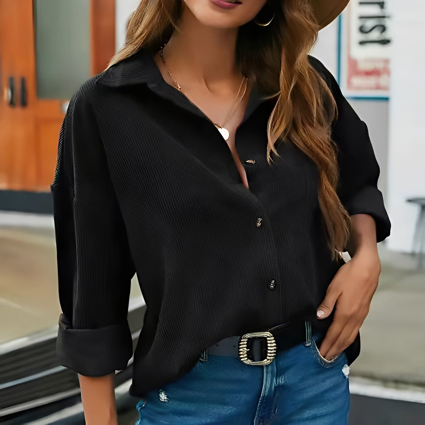 Everly - Χαλαρό, χαλαρά κομμένο πουκάμισο από κοτλέ για γυναίκες