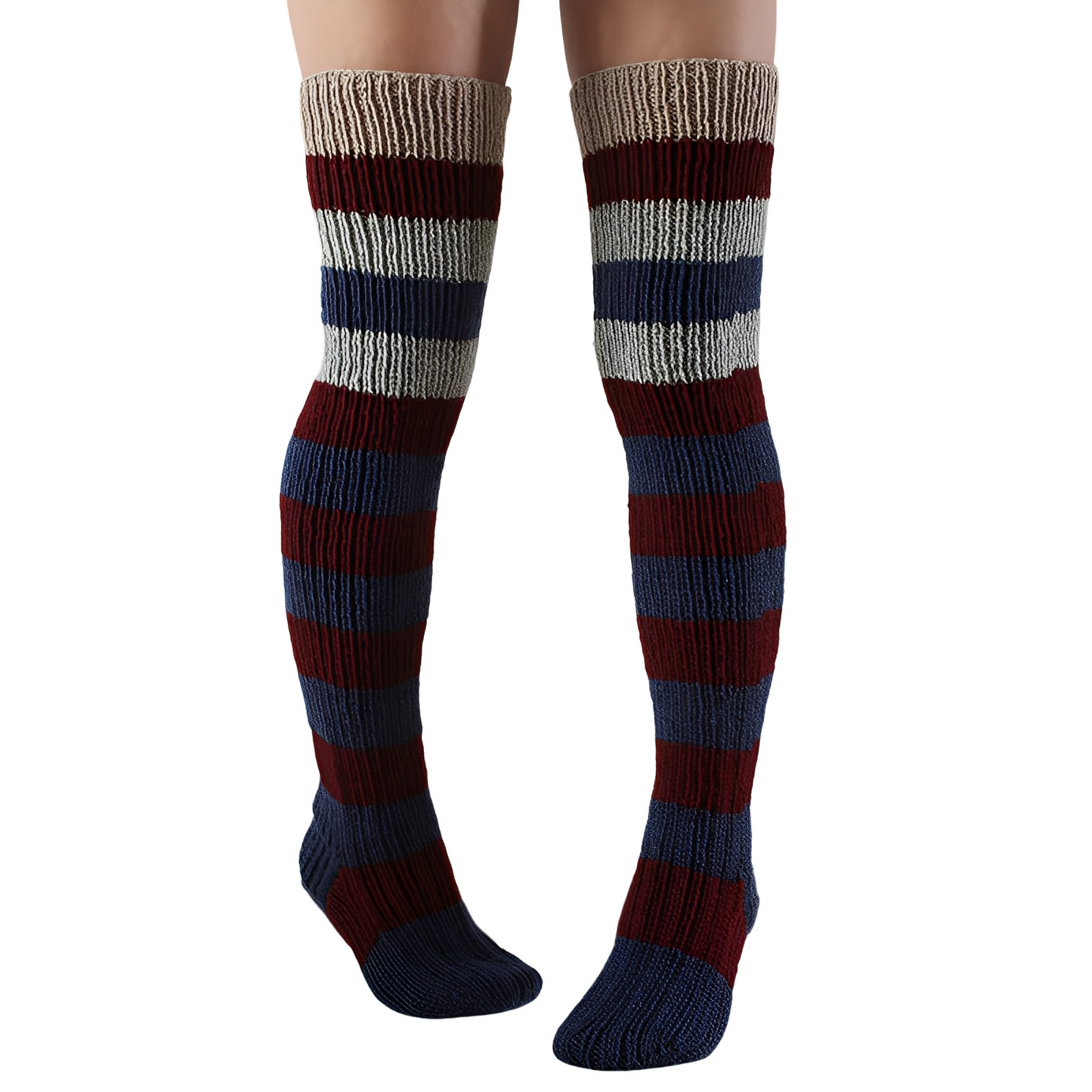 Rhianna - Στιλάτες ριγέ μακριές κάλτσες για γυναίκες