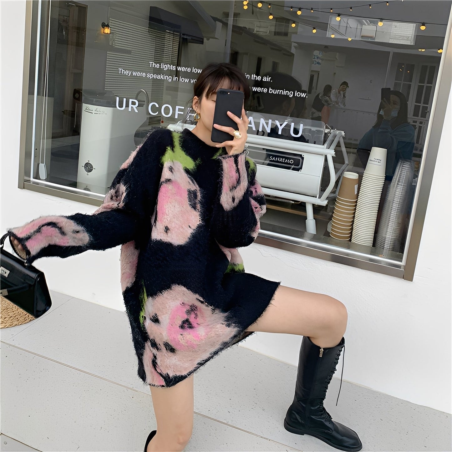 Shelby - Stylish, elegant knitted dress in midi length for women