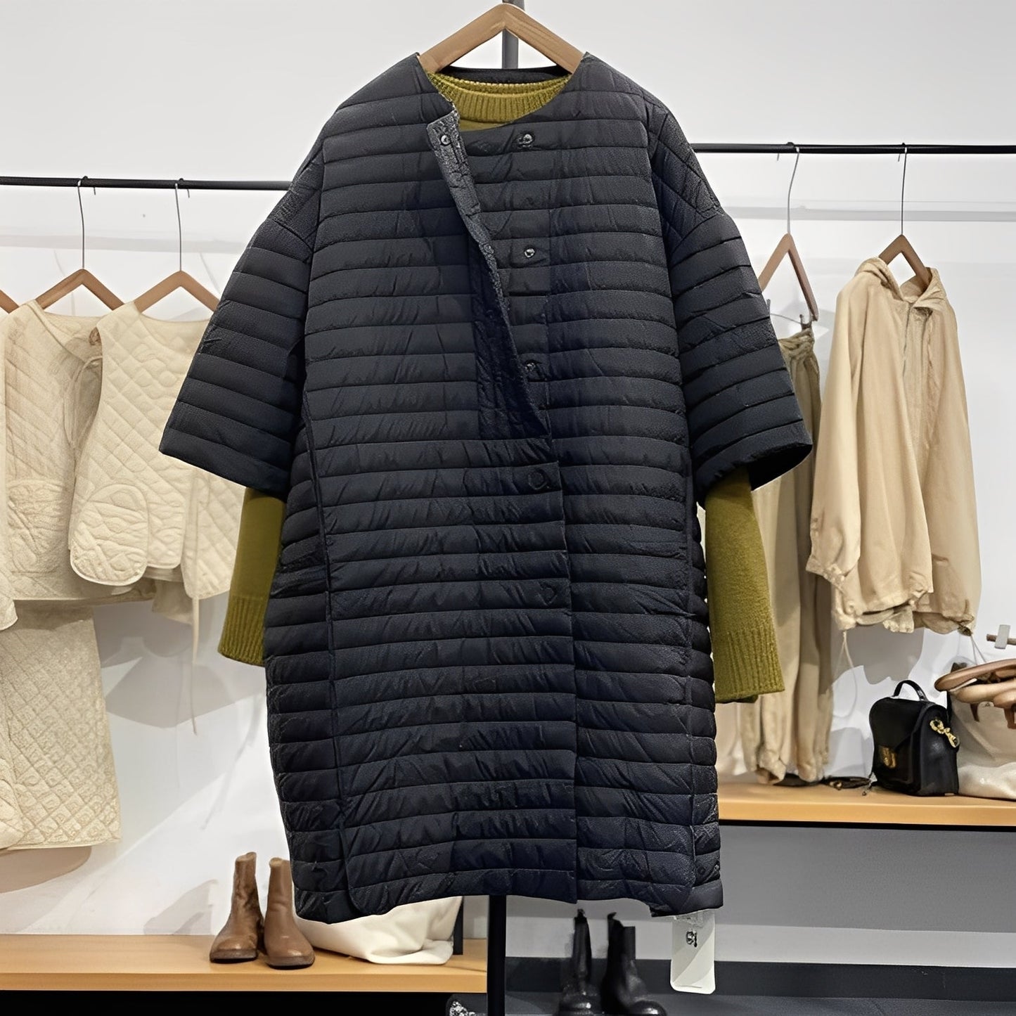 Gladys - Loose Oversized Coat with Buttons for Women