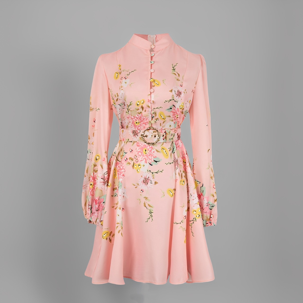 Debra - Στιλάτο μίνι φόρεμα με κουμπιά για γυναίκες