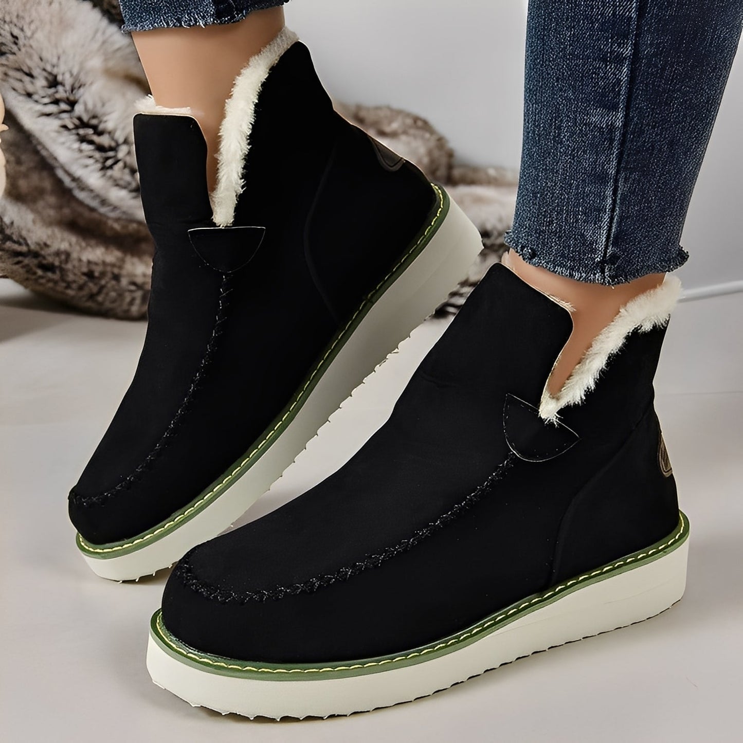 Ashlee - Warm winter heeled boots for women