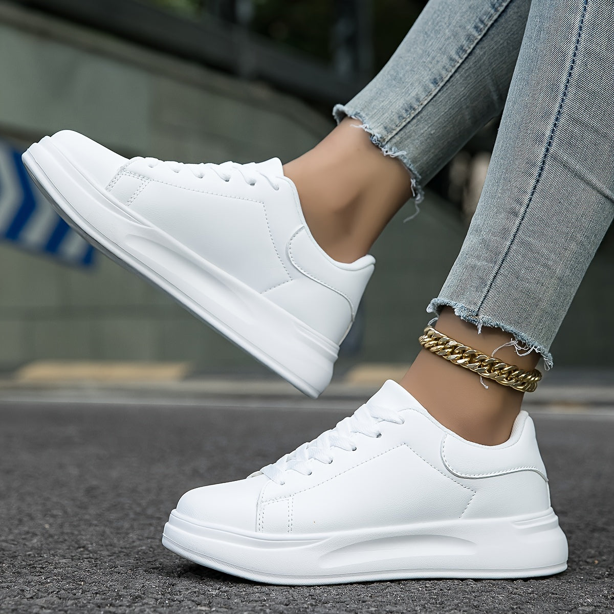 Romy – Λευκά Δερμάτινα Σνίκερ σε Καθαρό Look
