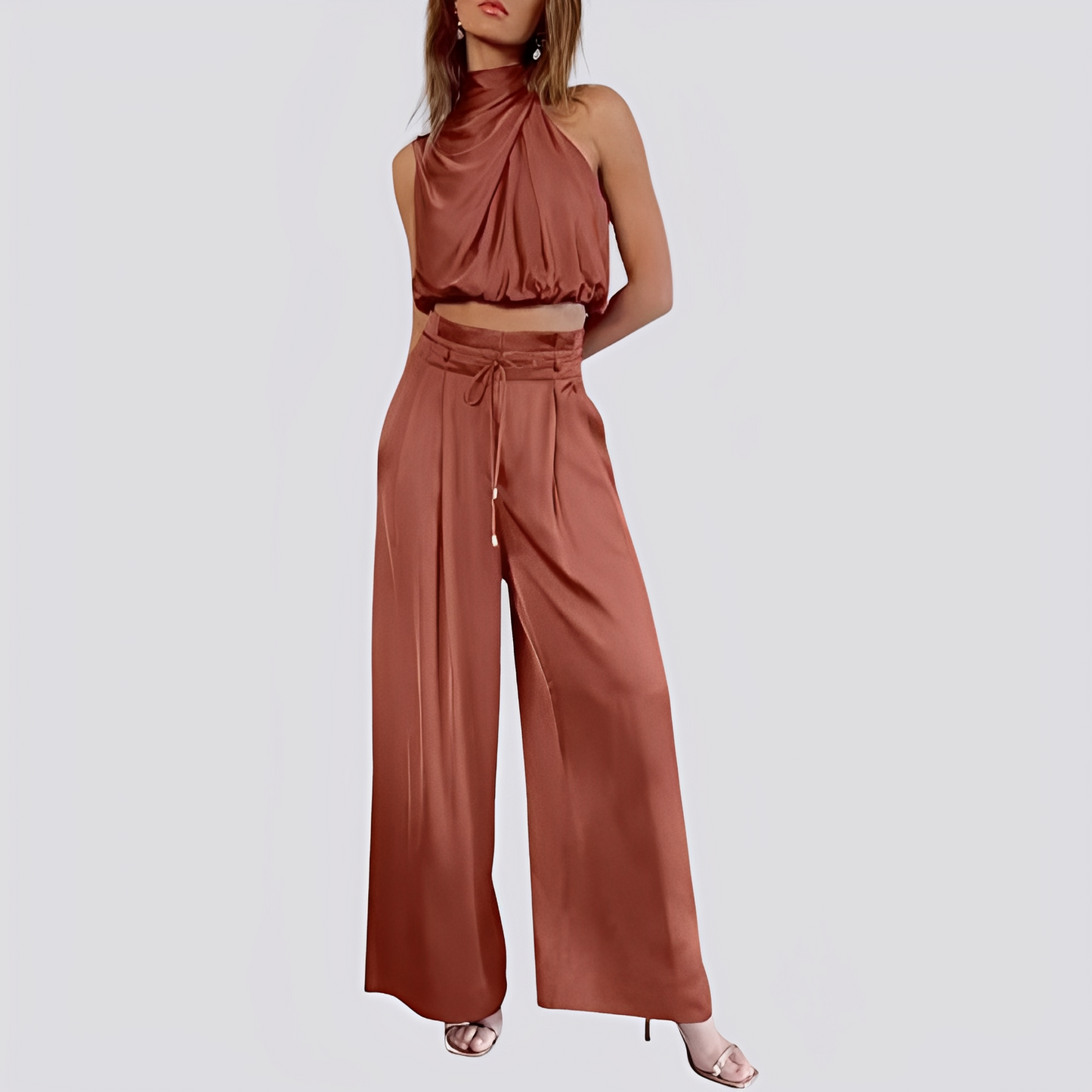 Laura - Casual, loose-fitting set with wide leg for women