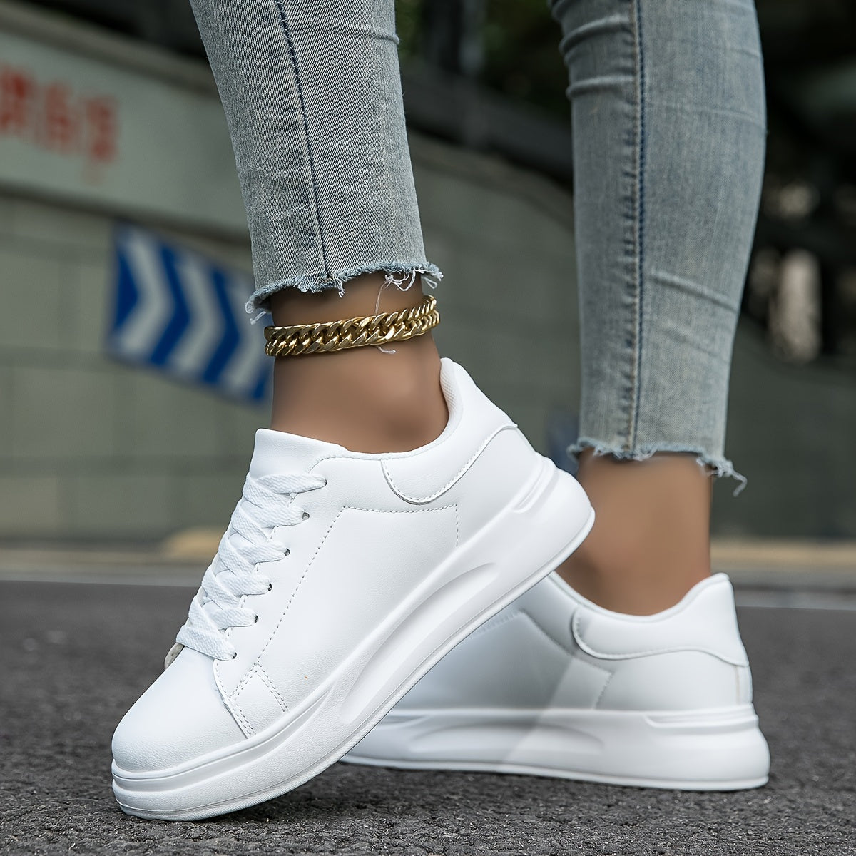 Romy – Λευκά Δερμάτινα Σνίκερ σε Καθαρό Look