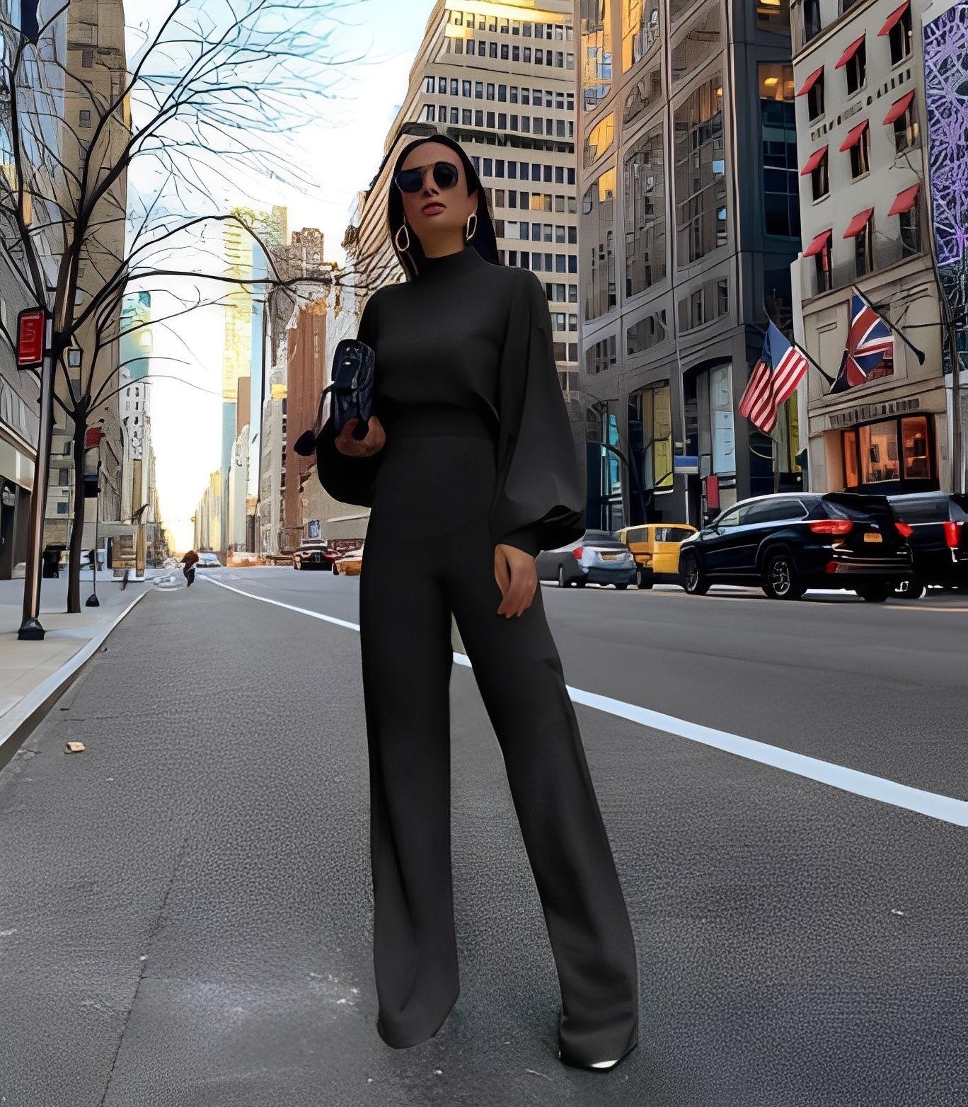 Rebeccah - Στιλάτη μακρυμάνικη ολόσωμη φόρμα για γυναίκες