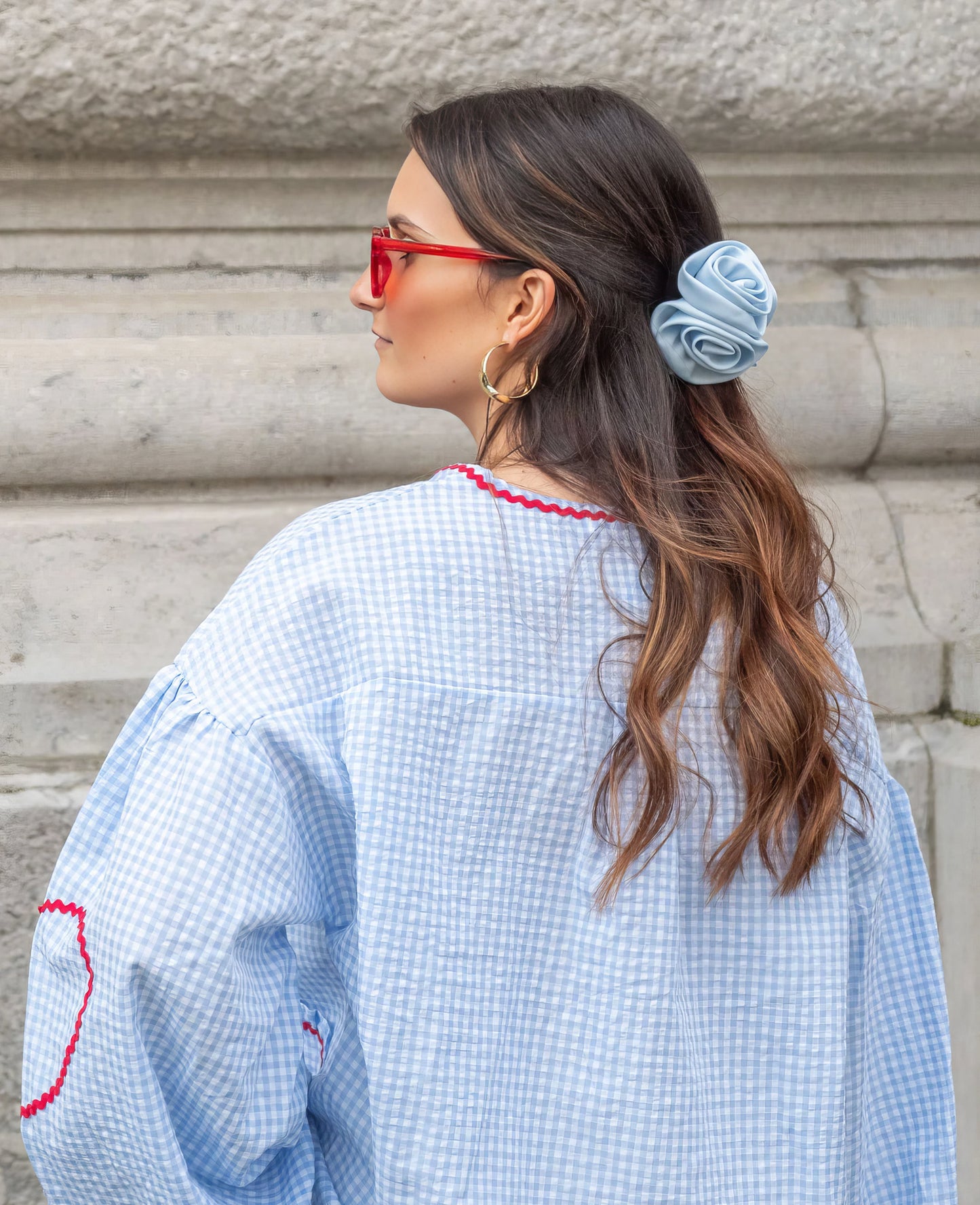 Claudia – Μπλούζα Gingham με Κόκκινο
