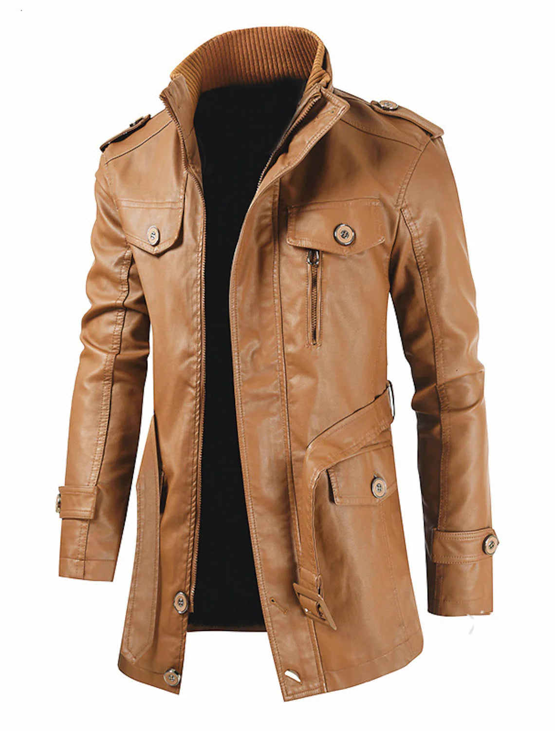 Uilleam - Long Leather Jacket for Men with a Personal Touch