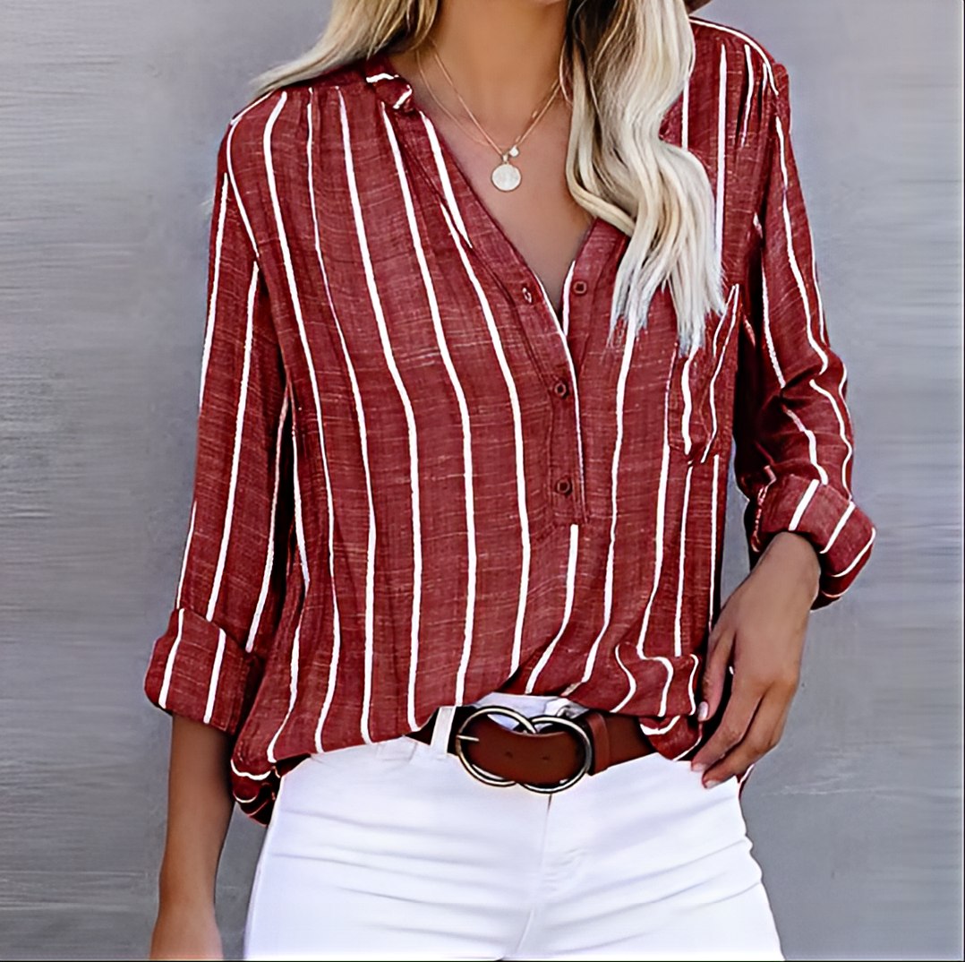 Ashley - Loose fit striped shirt with buttons