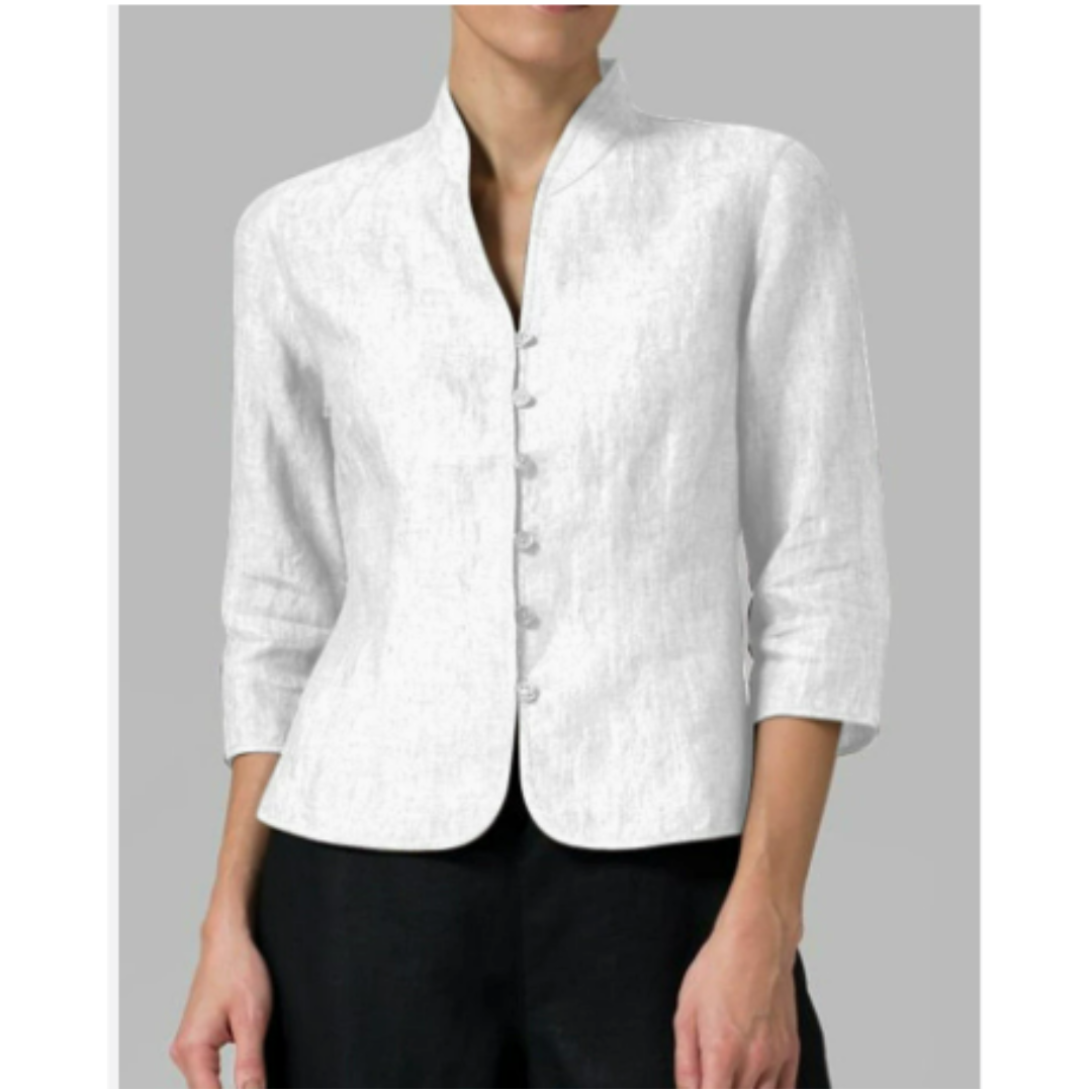 Brynna - High Quality Women's Blouse with High Collar