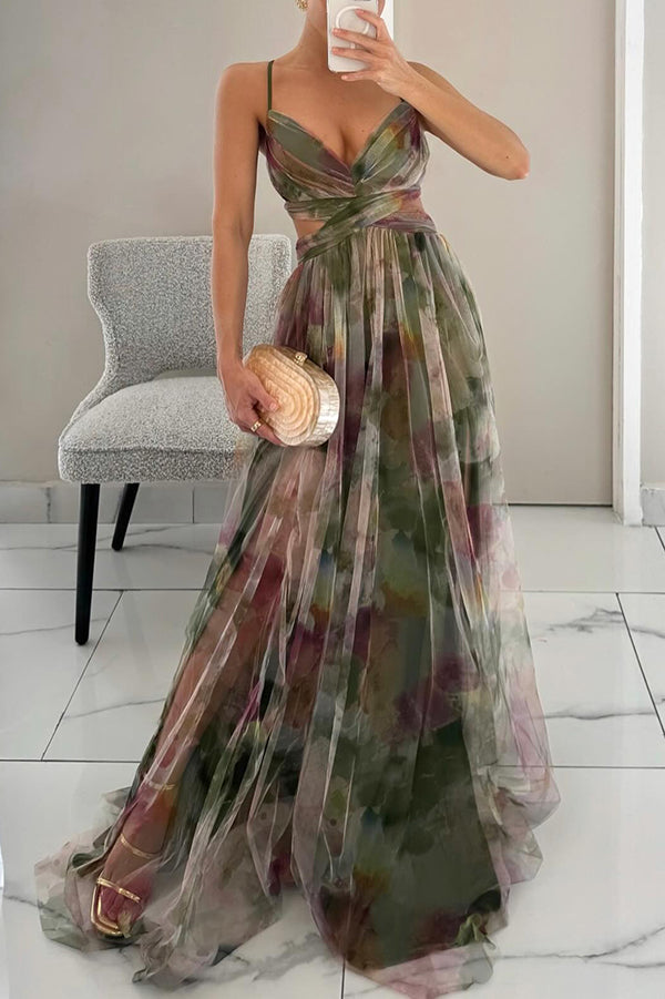 Alina – Μακρύ φόρεμα με V-λαιμόκοψη για καλεσμένους σε γάμο