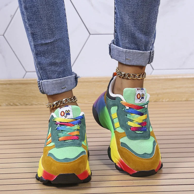 Jolie - Πολύχρωμα Sneakers με παχιά σόλα για γυναίκες