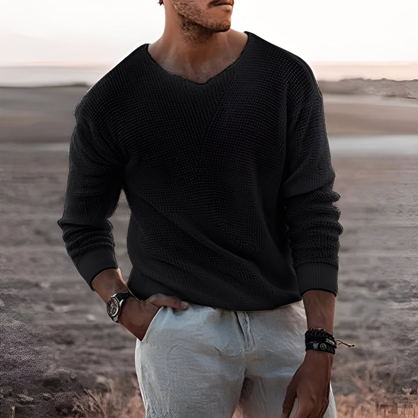 Carlton - Καθημερινός, ζεστός πλεκτός πουλόβερ για άνδρες