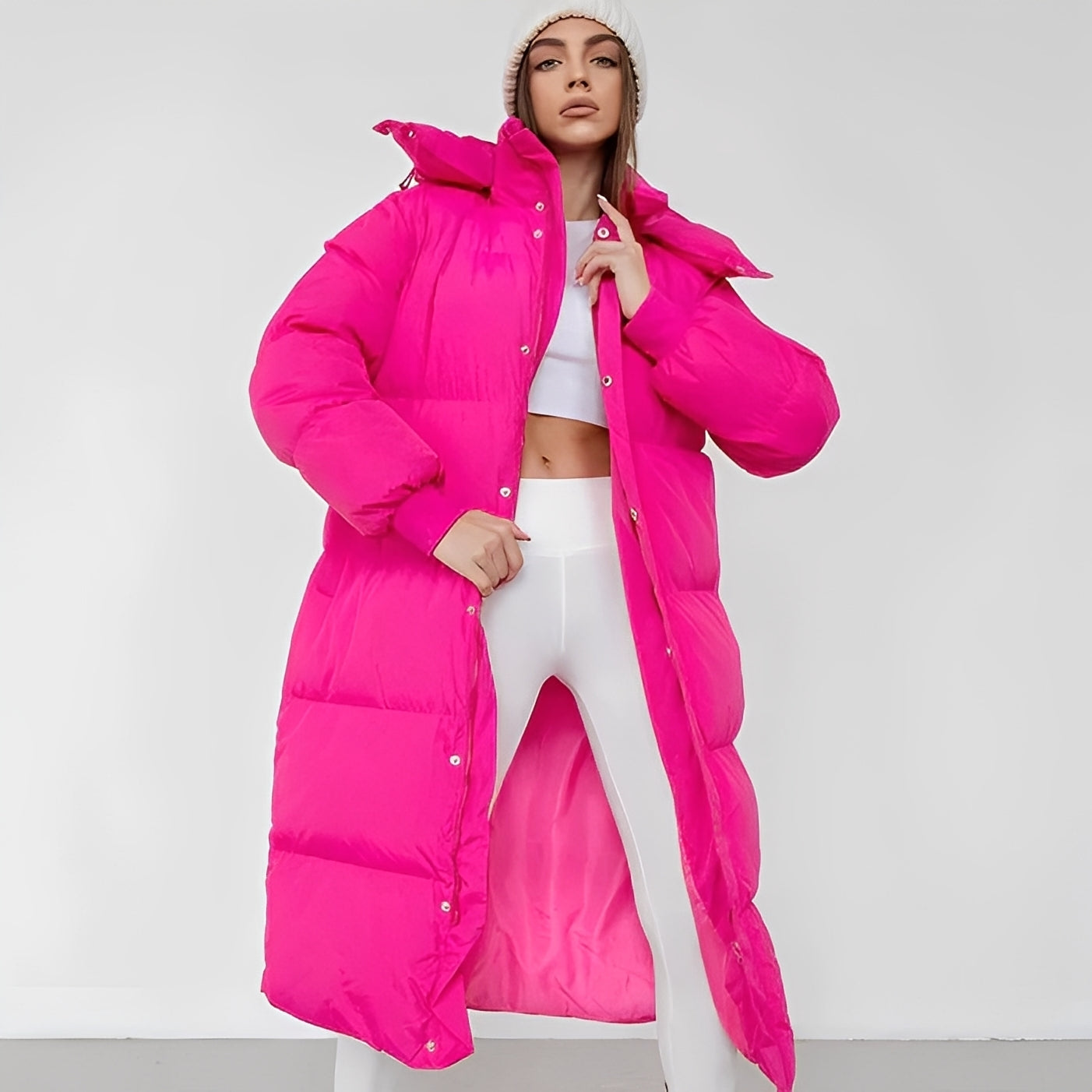 Jacquelyn - Stylish long cardigan with hood for women