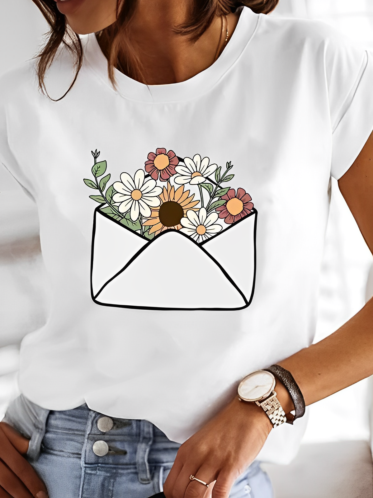 Nora – Λευκό T-Shirt Καλοκαίρι