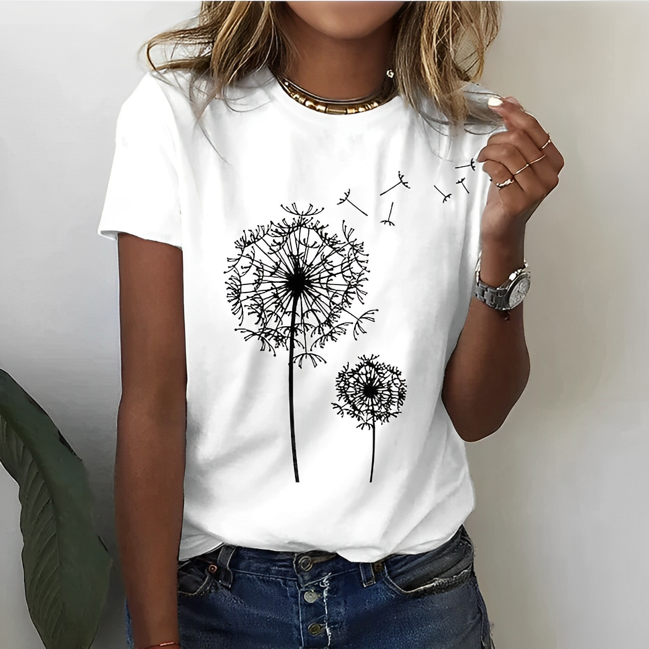 Lilly – Καλοκαιρινό T-Shirt με Στρογγυλή Λαιμόκοψη