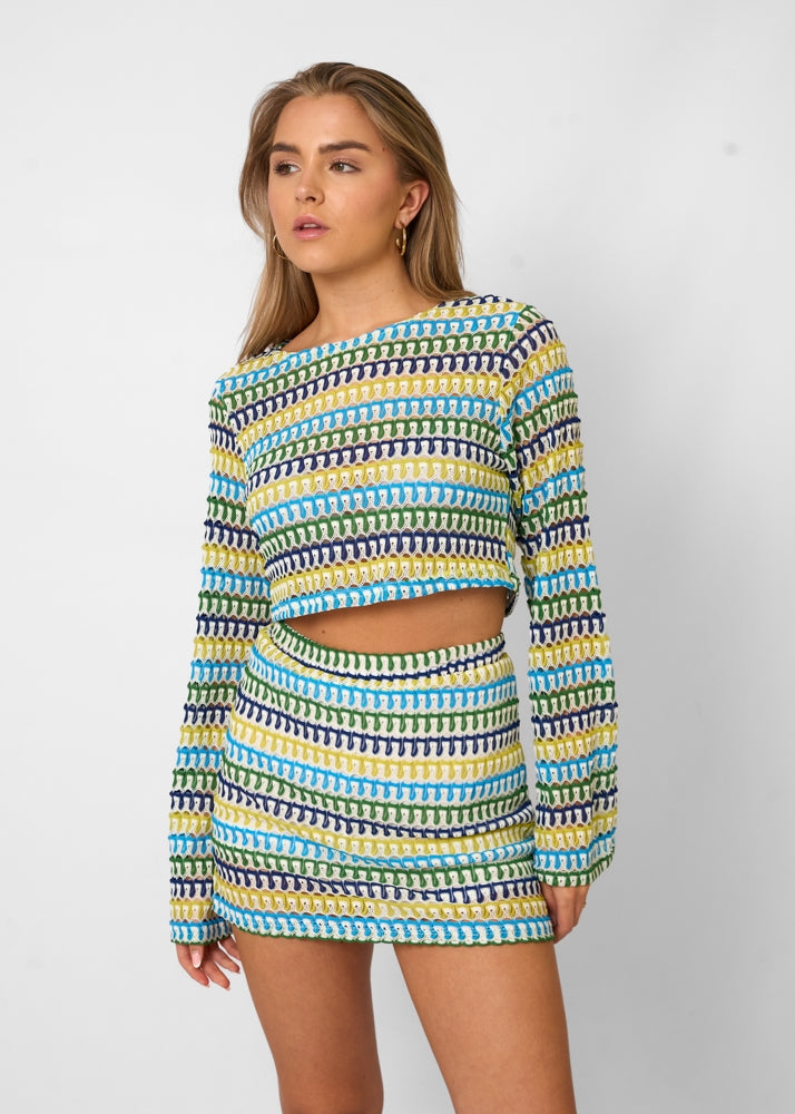 Giada – Σύνολο Crop Top και Μίνι Φούστα