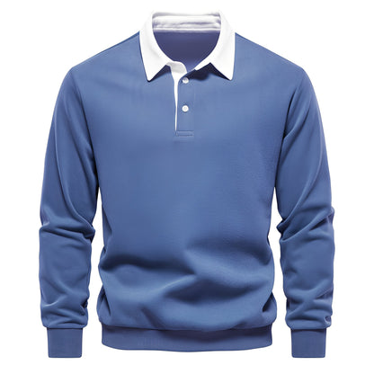 Shelton - Chemise polo à manches longues quotidienne pour hommes