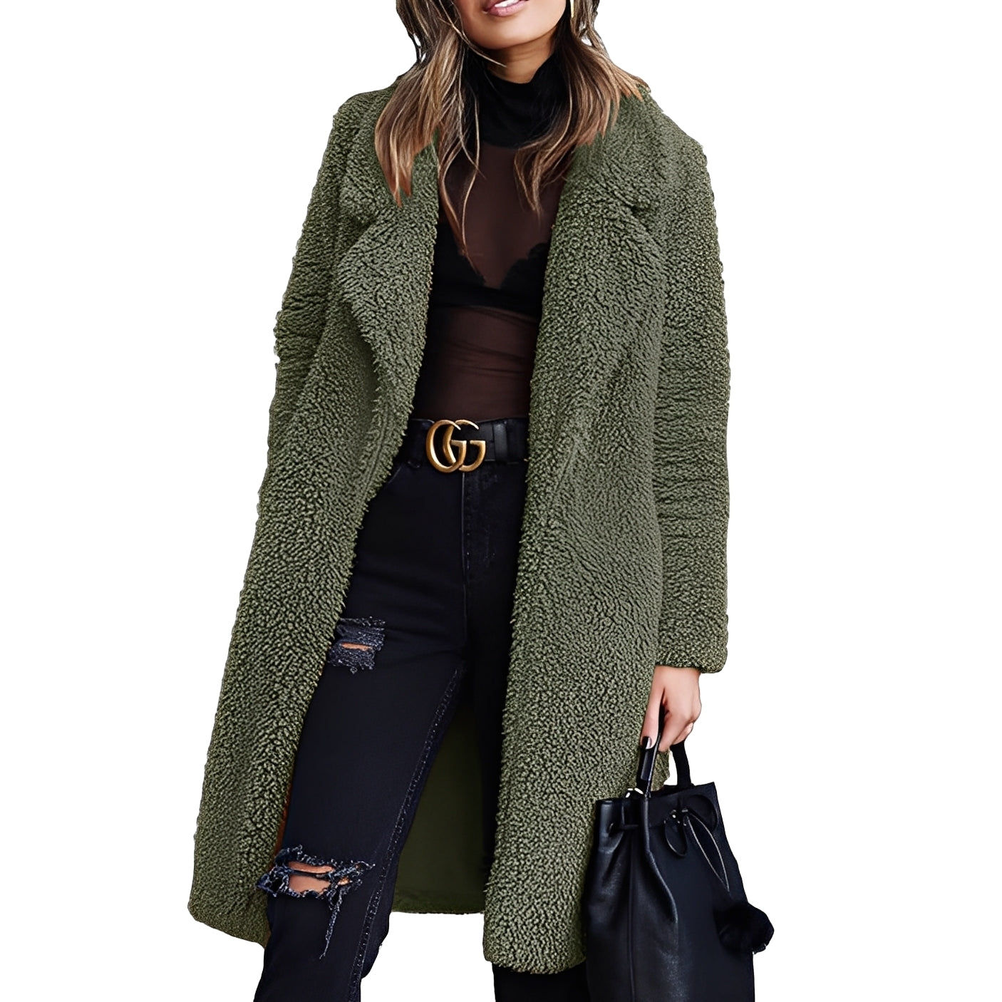 Katharine - Elegant wool fur coat for women