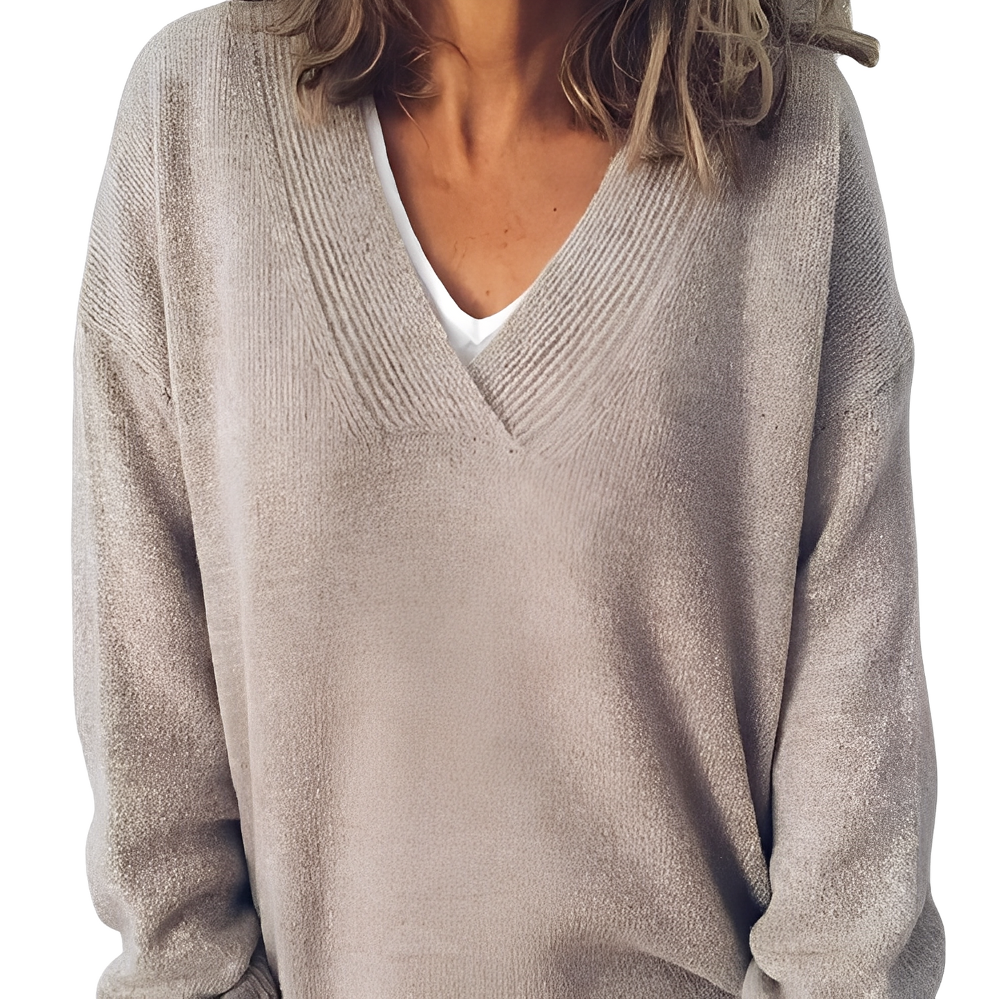 Camryn - Χαλαρός, χαλαρά πλεγμένος πουλόβερ για γυναίκες