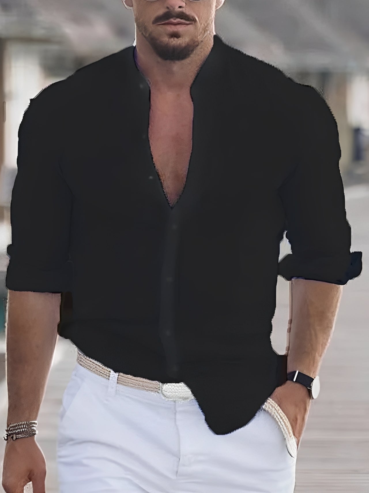 George - Casual long-sleeve button-up shirt for men