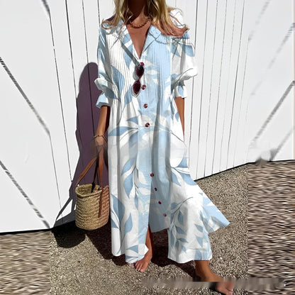 Sana – Long Boho dress with V-neckline