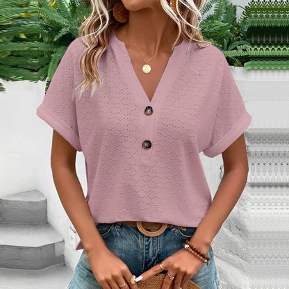 Jennifer - Stylish Short-Sleeve Top with Buttons for Women