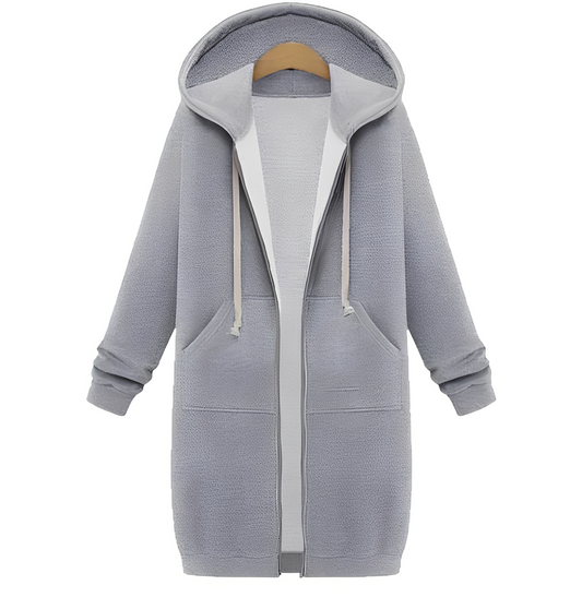 Jasmin - Relaxed, thick, short-length hooded jacket