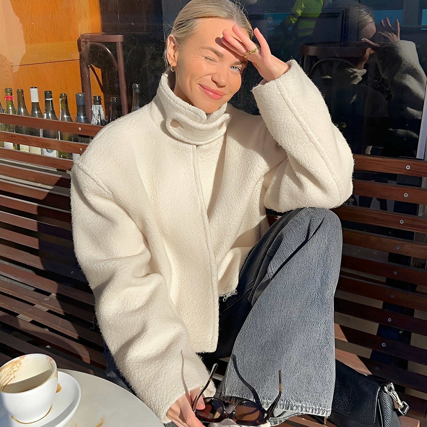 Shania - Μοντέρνο, καθημερινό oversize fleece παλτό για γυναίκες