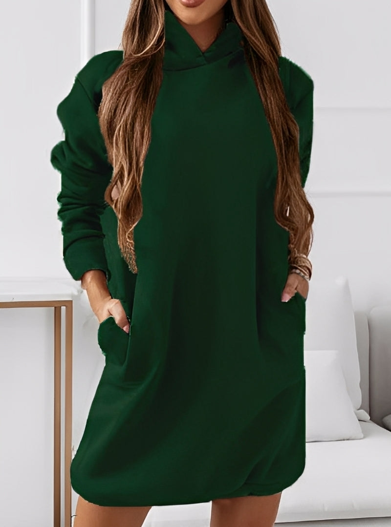 Michaela - Stylish mini dress with hood for women