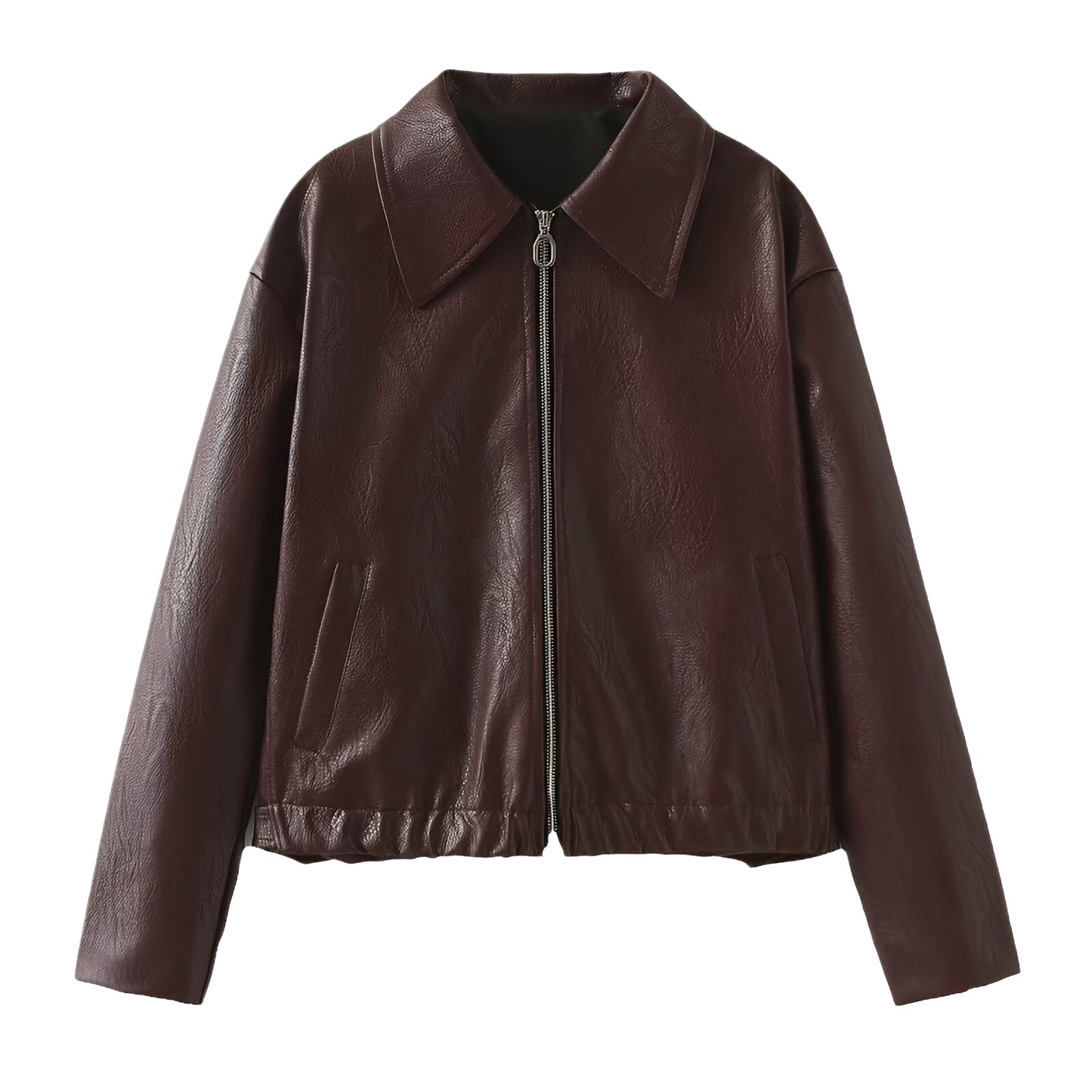 Lesley - Modern Leather Jacket with Zipper for Women