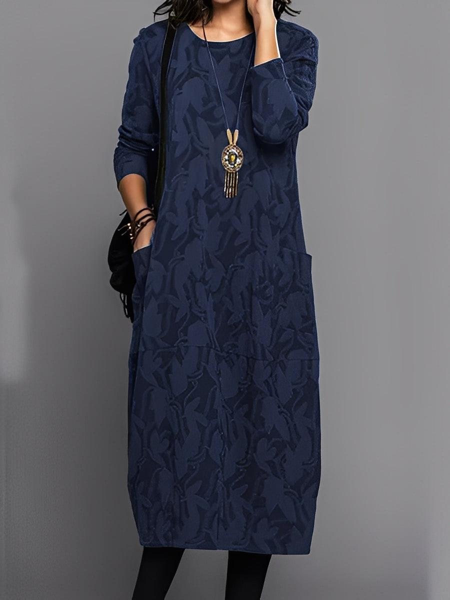 Kadence - Stylish long-sleeve dress with pattern for women