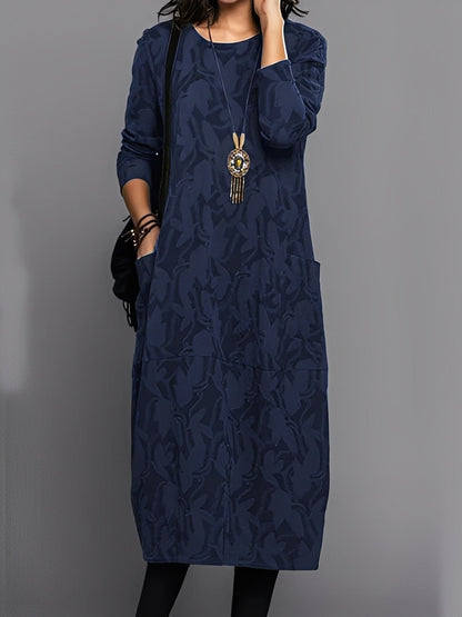 Kadence - Stylish long-sleeve dress with pattern for women