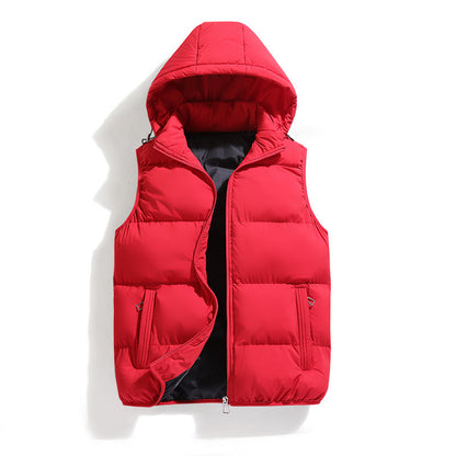 Kenneth - Modern, warm vest with hood for men