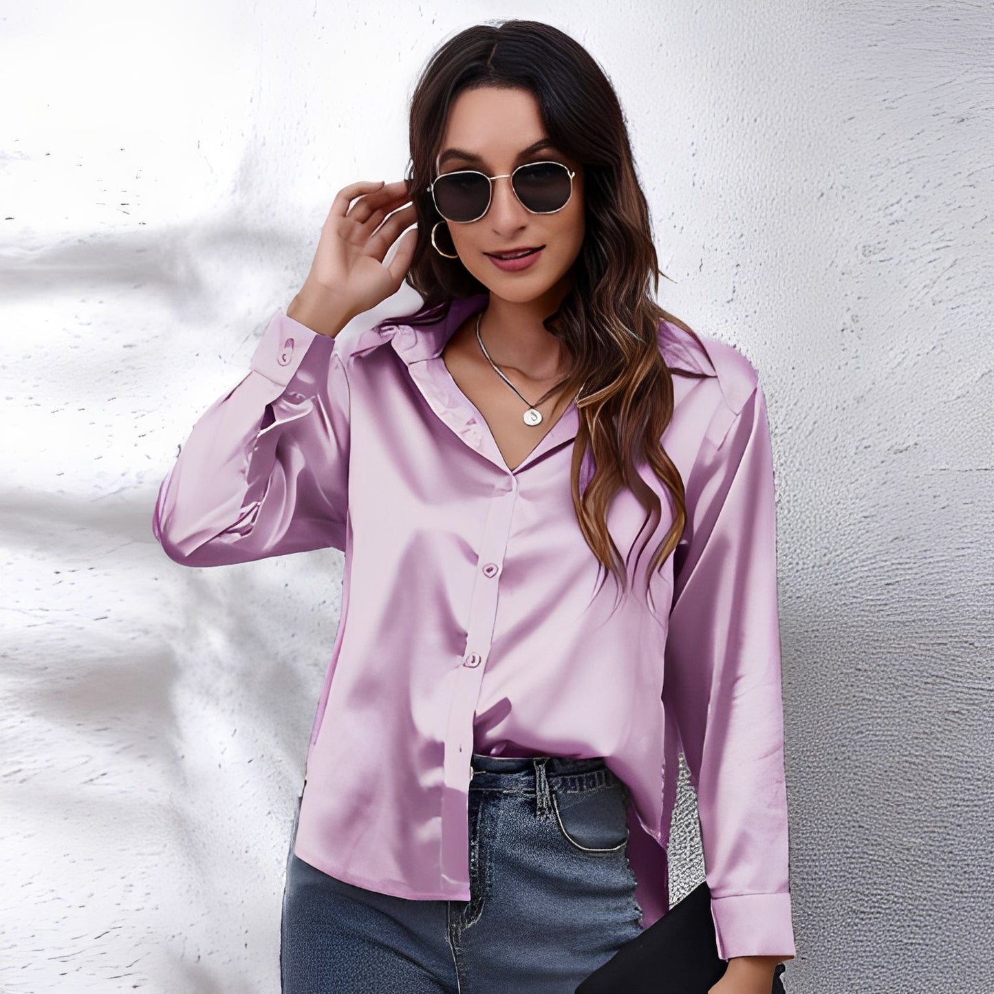 Haylee - Relaxed Long-Sleeve Silk Shirt for Women