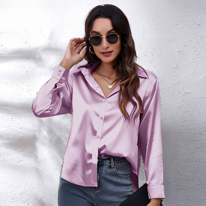 Haylee - Relaxed Long-Sleeve Silk Shirt for Women
