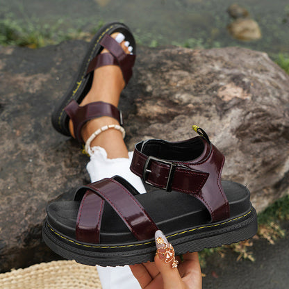 Laurelle - Stylish Roman athletic sandals with buckle for women