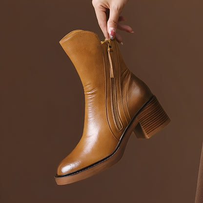 Pamella - Classic leather boots for women