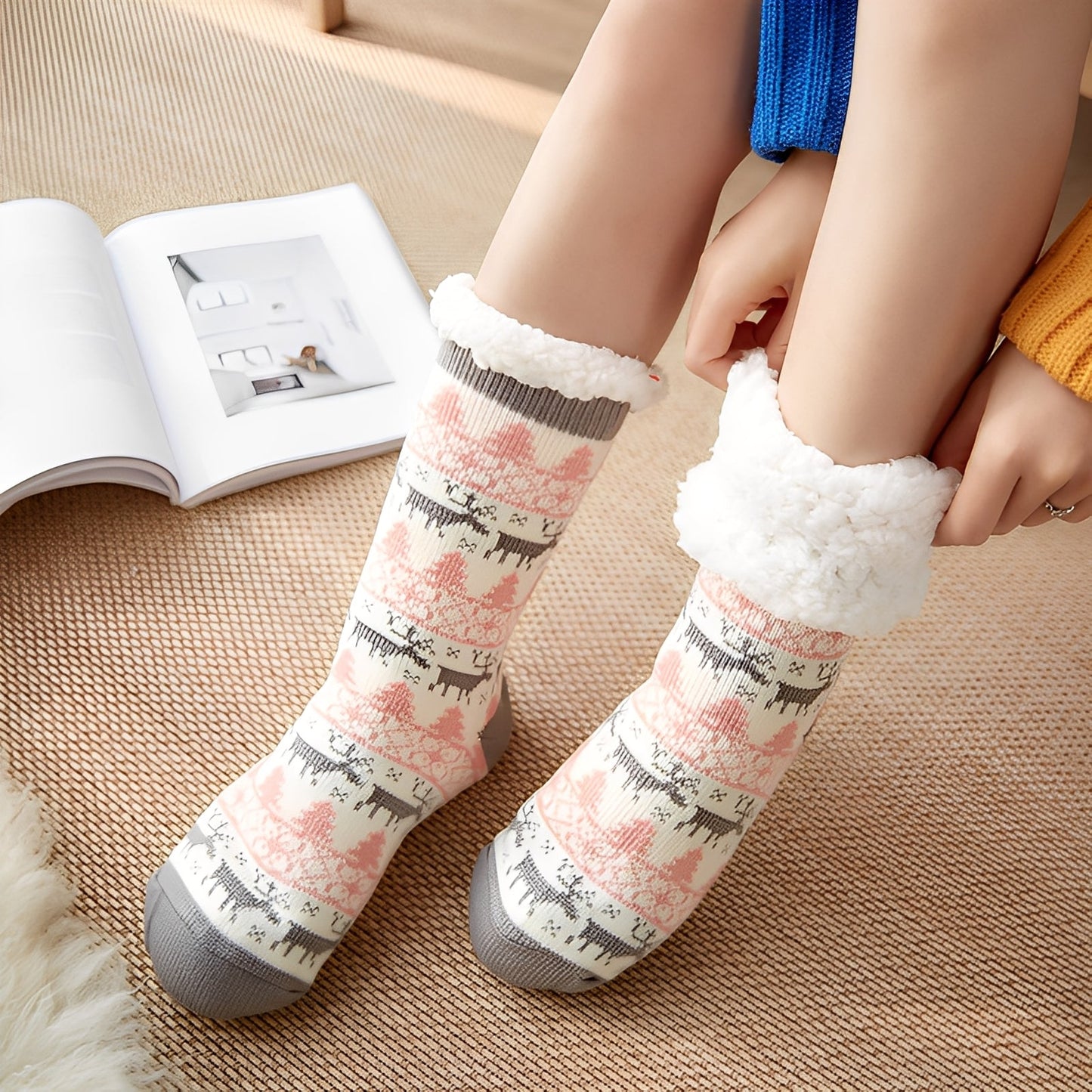 Clarice - Στιλάτες μεσαίας μακρούς χριστουγεννιάτικες κάλτσες για γυναίκες