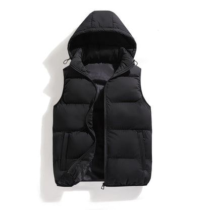 Kenneth - Modern, warm vest with hood for men