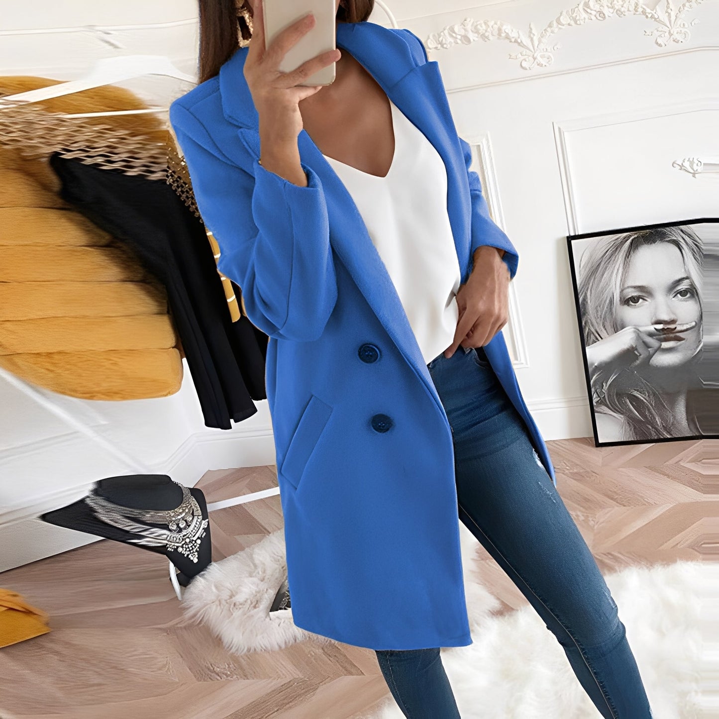 Nichole - Elegant and warm long coat for women