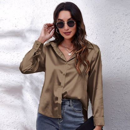 Haylee - Relaxed Long-Sleeve Silk Shirt for Women