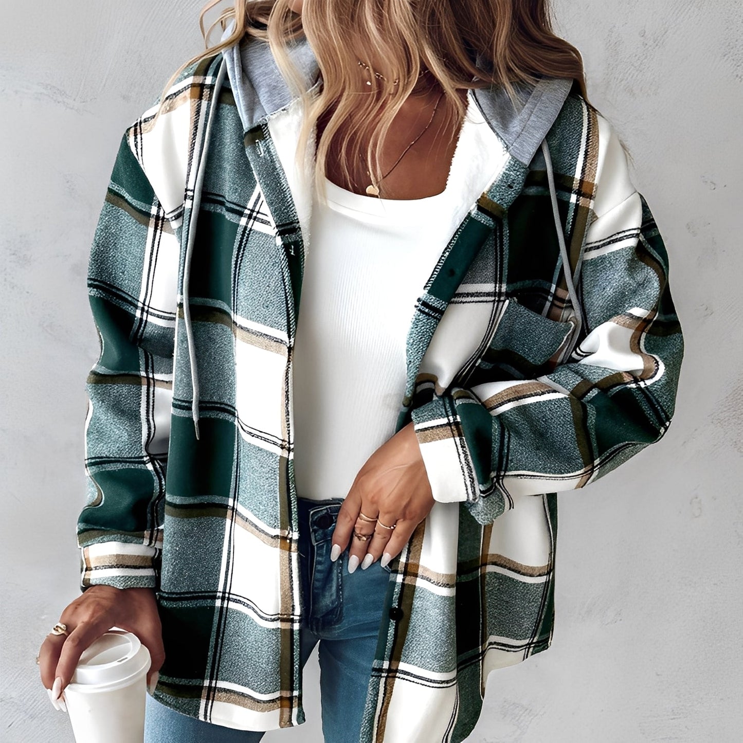 Briana - Casual, warm hooded cardigan for women